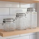 Ver imagem 2 de Potes Hermético Porta Mantimentos Vidro Clipe Metal Kit 3pçs