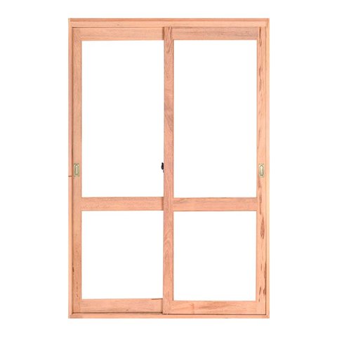 Porta Balcão de Correr de Madeira Eucalipto Semi-panorâmico 2f Reto Bat.12 Cm Esel - 216ax120l