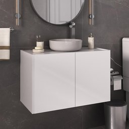 Gabinete de Banheiro 62,5cm Suspenso 2 Portas Multimóveis Mp5044 Branco - 2