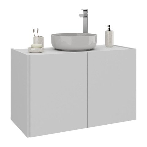 Gabinete de Banheiro 62,5cm Suspenso 2 Portas Multimóveis Mp5044 Branco