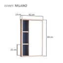 Ver imagem 5 de Armário com Espelho para Banheiro Milano Carvalho e Azul Marinho