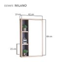 Ver imagem 5 de Armário com Espelho para Banheiro Milano Carvalho e Grafite