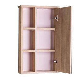 Armário com Espelho para Banheiro Milano Carvalho e Rosa Claro - 3