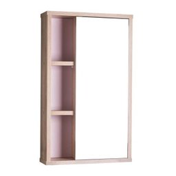 Armário com Espelho para Banheiro Milano Carvalho e Rosa Claro - 2