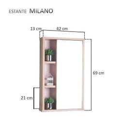 Armário com Espelho para Banheiro Milano Carvalho e Rosa Claro - 5