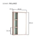 Ver imagem 3 de Armário com Espelho para Banheiro Milano Carvalho e Verde Menta