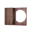 Ver imagem 1 de Armário para Banheiro com Espelho Redondo Madeira Escura