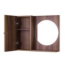 Ver imagem 3 de Armário para Banheiro com Espelho Redondo Madeira Escura