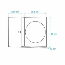 Armário para Banheiro com Espelho Redondo Madeira Clara - 5