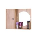 Ver imagem 2 de Armário para Banheiro com Espelho Redondo Madeira Clara