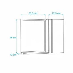 Espelho para Banheiro com Armário Cinza Claro Barra Vertical - 5