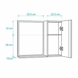 Espelho para Banheiro com Armário Cinza Claro Barra Vertical - 6