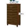 Cômoda Compacta 56cm 5 Gavetas Alba Cedro - Mpozenato - 3