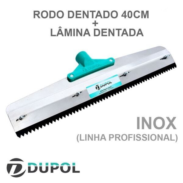 Rodo Dentado Inox 40cm + Lâmina Dentada 40cm - Aço - PT5 (PARA ATINGIR APROX. 5MM) - 1