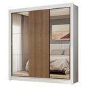 Ver imagem 3 de Guarda-roupa Casal 3 Portas de Correr com Espelhos Branco/rustic Nobre Madesa