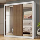Ver imagem 1 de Guarda-roupa Casal 3 Portas de Correr com Espelhos Branco/rustic Nobre Madesa