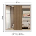 Ver imagem 4 de Guarda-roupa Casal 3 Portas de Correr com Espelhos Branco/rustic Nobre Madesa