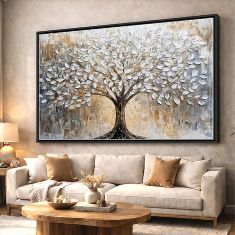 Quadro Abstrato Árvore da Vida - Sonhos que Florescem