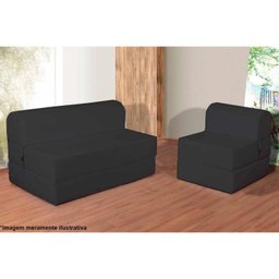 Sofá Cama Solteiro New Extra Courano Preto - Paropas - 5