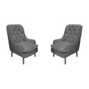 Ver imagem 1 de Kit 2 Poltronas Decorativas Lille Suede Grafite - Dominic Decor