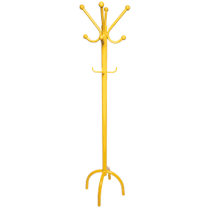 Dais Mancebo Cabideiro Chão Organizador Bolsa Casaco Roupa Amarelo