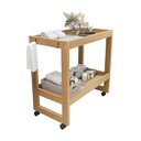 Ver imagem 1 de Carrinho Banheiro Organizador Multiuso com Rodinhas 2 Prateleira Pérola Movelove