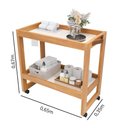 Ver imagem 6 de Carrinho Banheiro Organizador Multiuso com Rodinhas 2 Prateleira Pérola Movelove