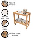 Ver imagem 5 de Carrinho Banheiro Organizador Multiuso com Rodinhas 2 Prateleira Pérola Movelove