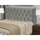 Ver imagem 1 de Cabeceira Casal Estofada Istambul Mônaco com Capitonê Cinza