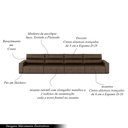 Ver imagem 3 de Sofá Retrátil 8 Lugares 524cm 4 Módulos Nero Couro Cappuccino G52 - Gran Belo