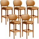 Ver imagem 1 de Kit 5 Banquetas Alta Bar Cozinha Sala Jantar Fixa Betta L02 Imbuia Couríssimo Whisky - Lyam Decor