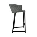 Ver imagem 2 de Banqueta Reis em Corda Náutica e Base em Alumínio Preta para Área Gourmet Externa Cinza Cinza