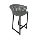 Ver imagem 1 de Banqueta Reis em Corda Náutica e Base em Alumínio Preta para Área Gourmet Externa Cinza Cinza