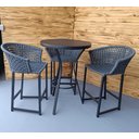 Ver imagem 4 de Banqueta Reis em Corda Náutica e Base em Alumínio Preta para Área Gourmet Externa Cinza Cinza