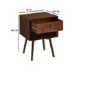 Ver imagem 3 de Mesa Cabeceira 1 Gaveta 60,7cm x 50cm Empório Marrom