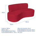 Ver imagem 2 de Sofá Curvo Orgânico Escritório Recepção 3 Lugares Amsterdã 180cm Suede