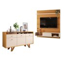 Ver imagem 1 de Painel para Tv Suspenso Evo com Buffet Soft Cinamomo Off White - Hb Móveis