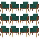 Ver imagem 1 de Kit 12 Poltronas Decorativas para Escritório Lis Corino e Suede Cores Pé Palito