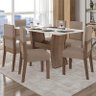 Mesa de Jantar Eslovênia 135x90 com 6 Cadeiras Amêndoa/Marrom - PR Móveis - 2
