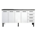 Ver imagem 1 de Gabinete de Cozinha 174cm Armário 100% Aço 4 Porta 4 Gavetas:Branco