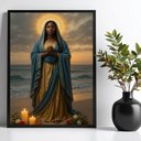 Ver imagem 1 de Quadro Santa Sara Kali - Praia Velas 33x24cm:moldura Preta