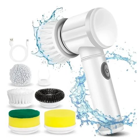 Escova de Limpeza Elétrica Giratória 6 em 1 Recarregável Usb