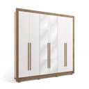 Ver imagem 5 de Guarda-roupa Casal 100% Mdf Kappesberg C/pés e 8 Espelhos 6 Portas 8 Gavetas Branco/nogueira