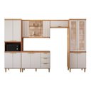 Ver imagem 2 de Cozinha Modulada 5 Peças 1 Cristaleira 1 Balcão 2 Armários Aéreo 1 Torre Elena Cinamomo/Offwhite