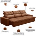 Ver imagem 3 de Sofá Retrátil Reclinável para Sala 4 Lugares 290cm Aires F04 Veludo Terracota - Lyam Decor