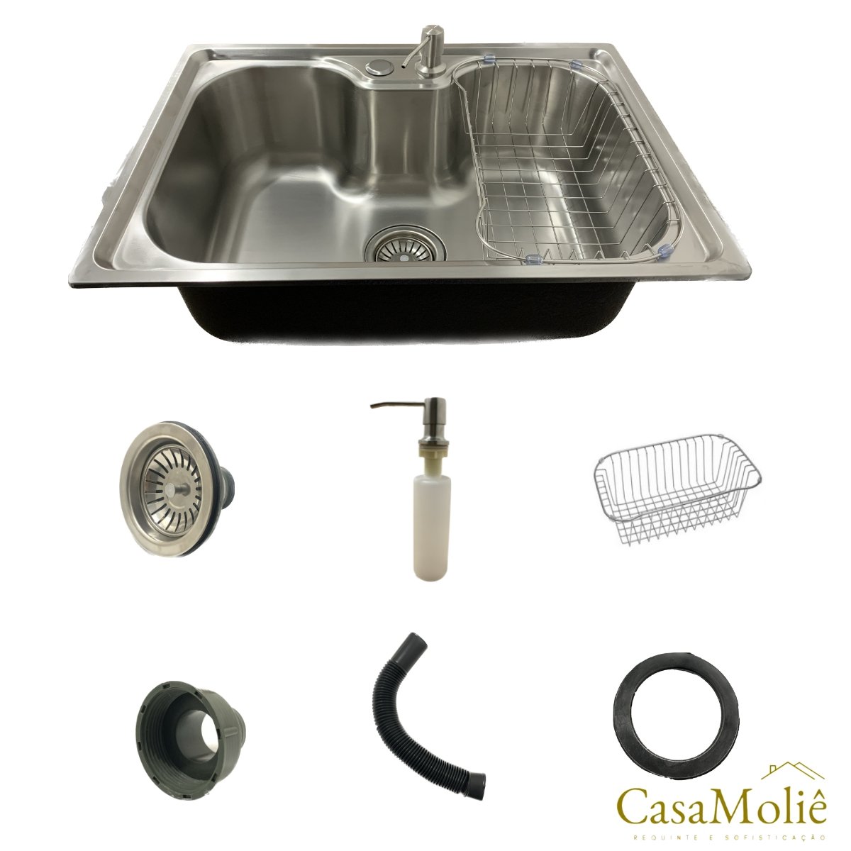 Cuba Gourmet Aço Inox Escovado com Torneira – 60x42 Cm - 4