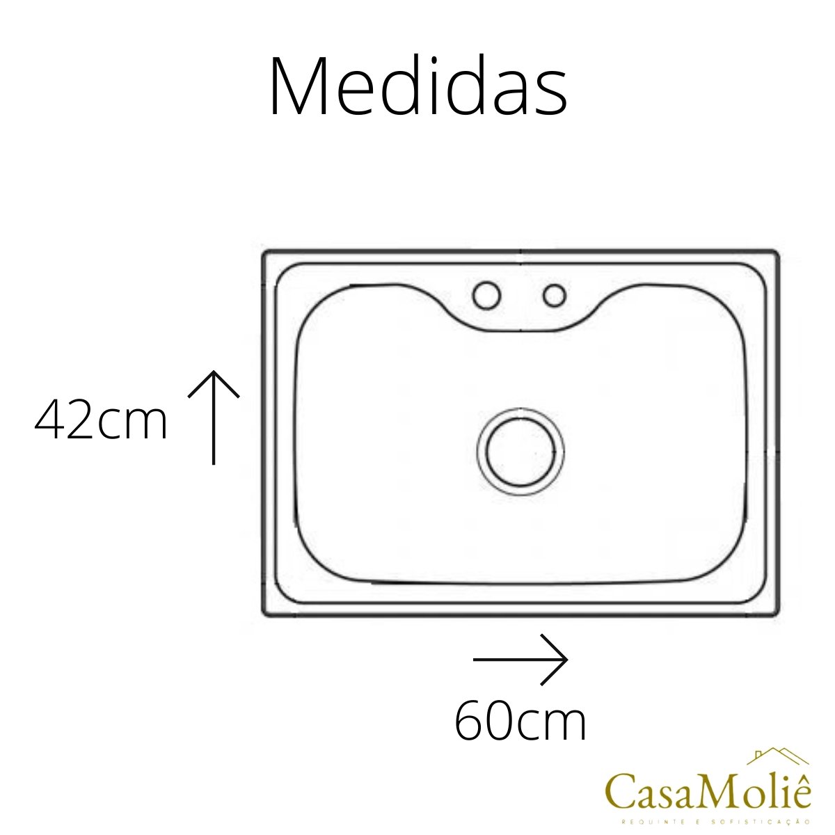 Cuba Gourmet Aço Inox Escovado com Torneira – 60x42 Cm - 3