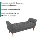 Ver imagem 5 de Recamier Capitone Pes Madeira 160 cm Grecia Suede Cinza Escuro Mpassos