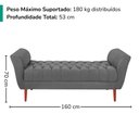 Ver imagem 3 de Recamier Capitone Pes Madeira 160 cm Grecia Suede Cinza Escuro Mpassos