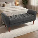 Ver imagem 2 de Recamier Capitone Pes Madeira 160 cm Grecia Suede Cinza Escuro Mpassos